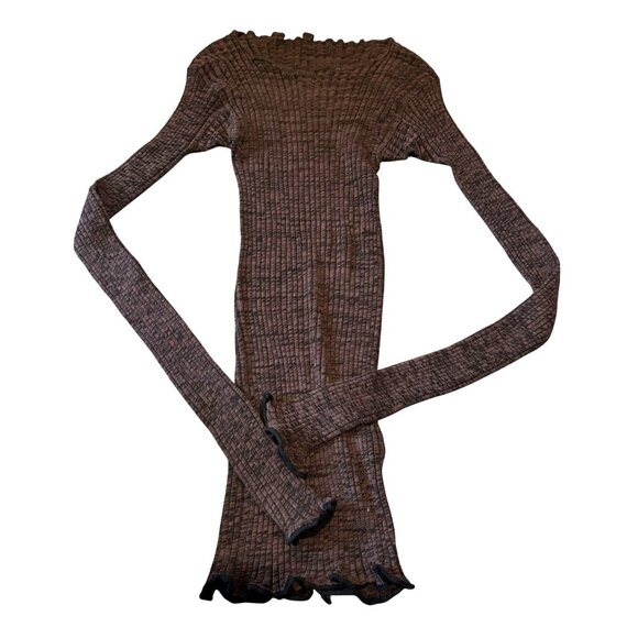 Vintage Y2K Celine Ribbed Knit Jumper in Purple Marle